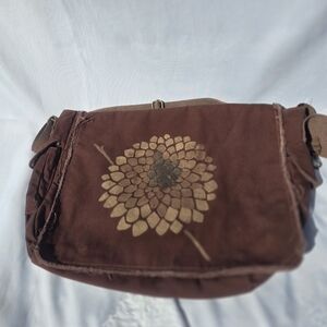 Handmade Dip Dyed Screen Printed Messenger Travel Bag